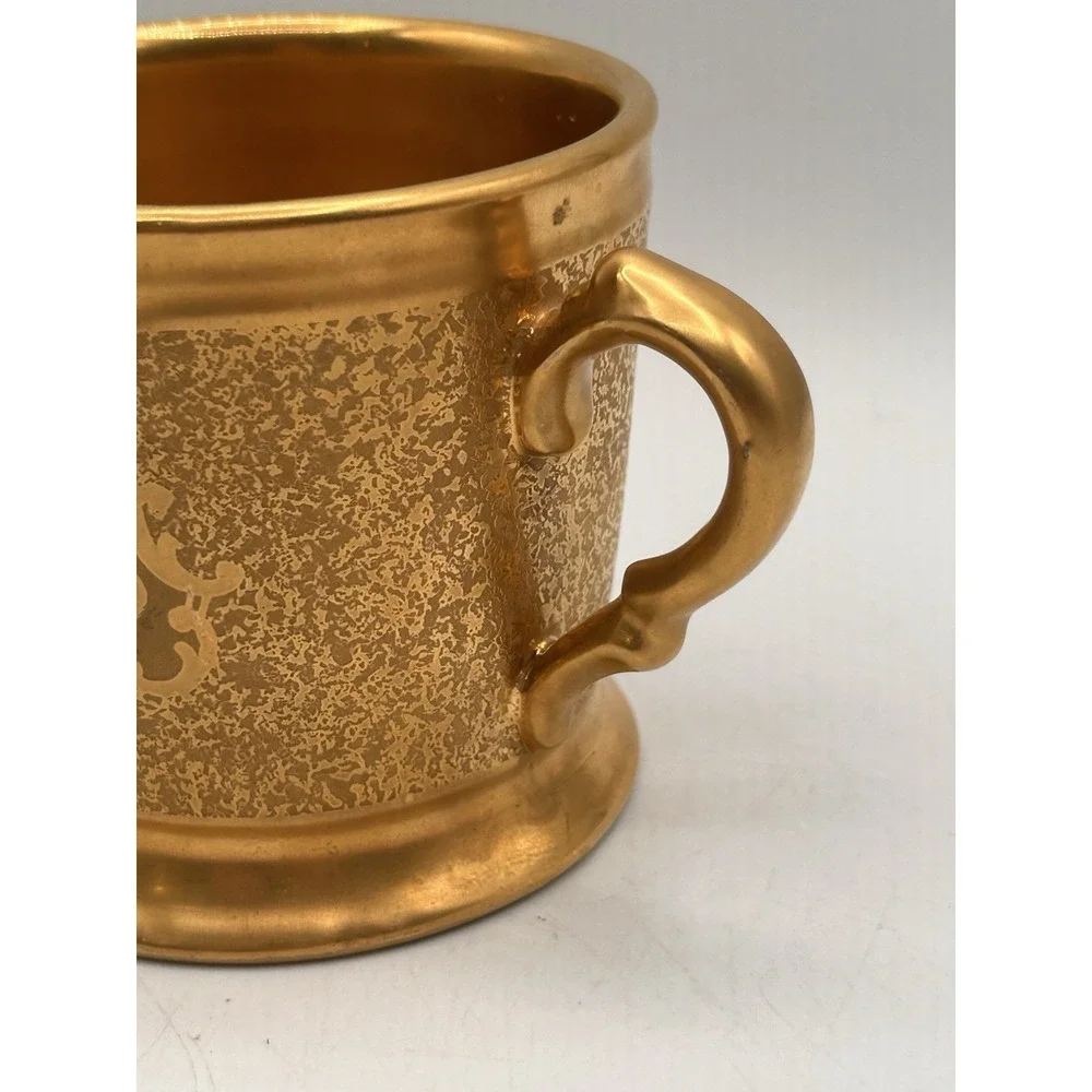Antique Zeh, Scherzer & Co GildedGold Wash Porcelain Sugar / Creamer Cup Bavaria